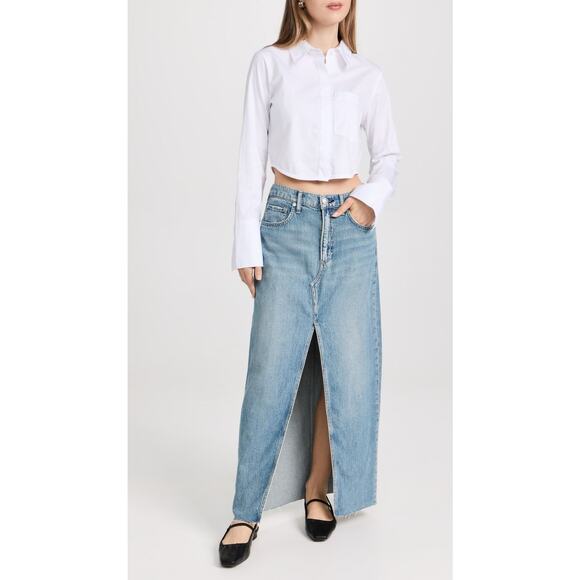 NWT Rag & Bone Featherweight Avery Maxi Skirt US 29 Blue Denim Boho Western - Picture 2 of 9